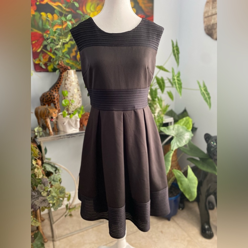 SD black dress cocktail party holiday midi women’s Sz 6